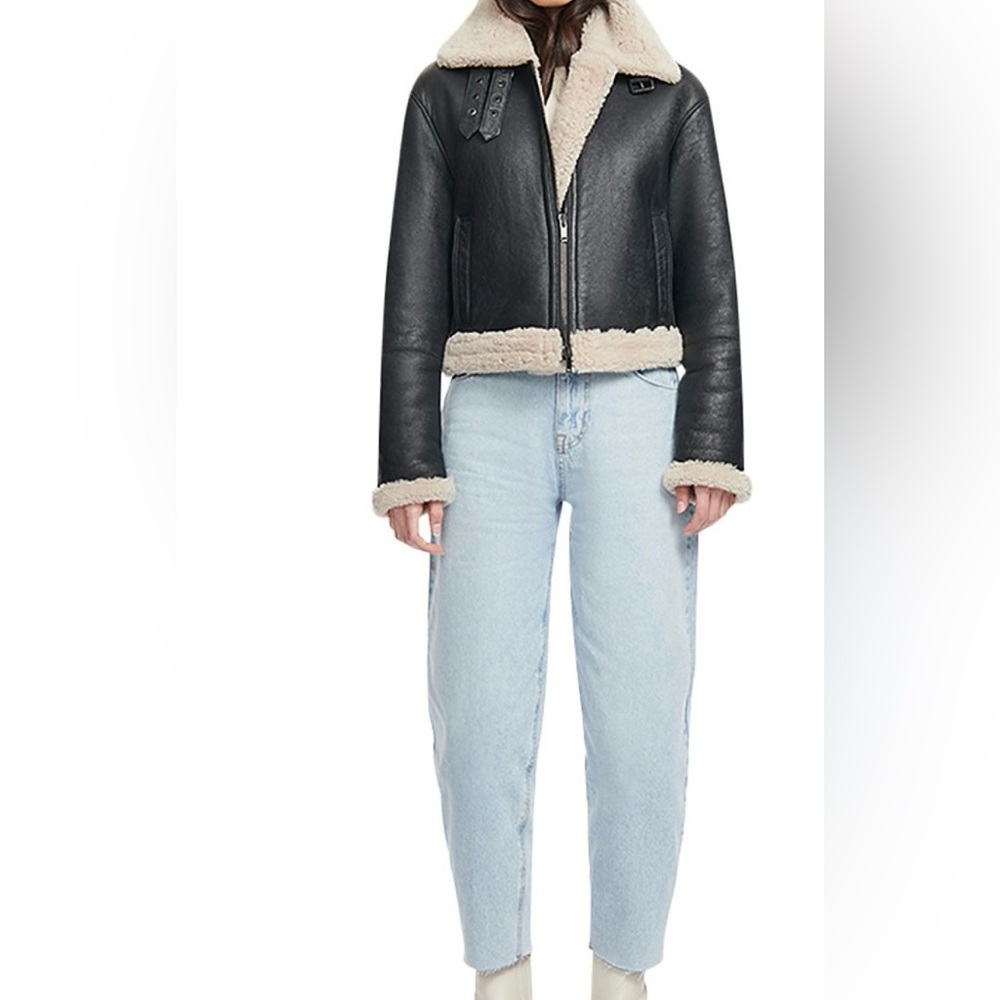 HISO Shearling Moto Jacket, sz S
